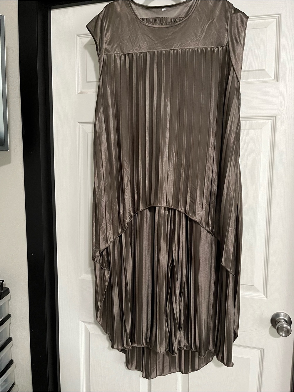 Pleated Two-Piece Set - Taupe Shine - Picture 4 of 6